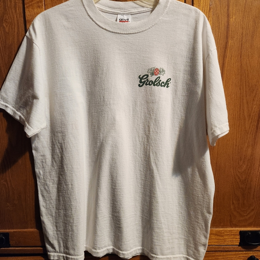 Grolsch Beer White Graphic Short Sleeve Tee 100% Cotton Men's Size XL